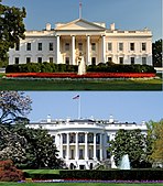 The north and south sides of the White House (completed in 1800)