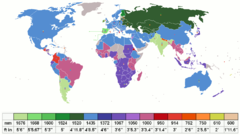 عالمی نقشہ, ریل گیج بلحاظ خطہ