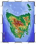 塔斯馬尼亞地形圖