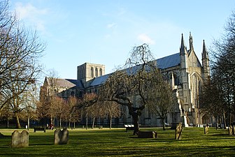 Winchester Cathedral, an example of Norman architecture in England