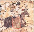 Painting depicting a Xianbei Murong archer in a tomb of the Former Yan (337–370).[10]