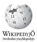 Wikipedia logo showing "Wikipedia: The Free Encyclopedia" in Silesian