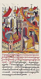 Patriarch Joachim I sending ambassadors to Tsar Ivan IV.