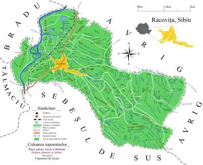 Racovița – Harta toponimică