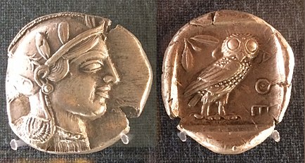 Silver Drachma of Athens. Helmeted head of Athena right / ΑΘΕ (ΑΘΗΝΑΙΩΝ – of Athenians), owl standing right