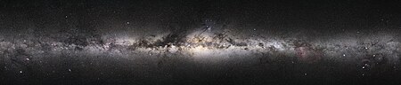 360-stupňová fotografická panoráma Galaxie.