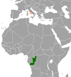Map indicating locations of Republic of the Congo and Holy See