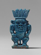 Amulet of Bes; 1070–712 BC; faience; height: 3.7 cm; Metropolitan Museum of Art (New York City)