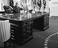 Gerald Ford and George Meany at the Wilson Desk, 1974.