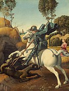 Saint George and the Dragon by Raphael, 1506