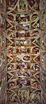 Sistine Chapel ceiling; by Michelangelo; 1508–1512; fresco; 13.7 x 39 m; Sistine Chapel (Vatican City)[149]