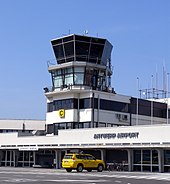 Control tower and terminal building at Antwerp International Airport