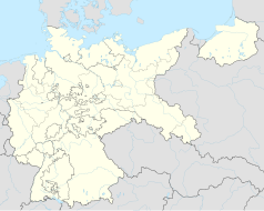 Mapa konturowa Rzeszy Niemieckiej, blisko centrum u góry znajduje się punkt z opisem „Reichstag”
