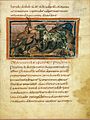 Páxina do Fisiólogo de Berna, manuscrito do século IX, na que se describe a pantera