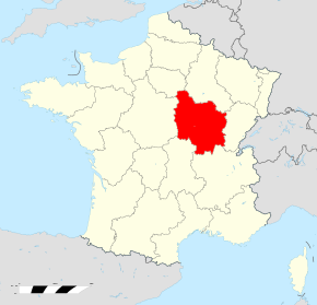 Poziția regiunii Région de Bourgogne