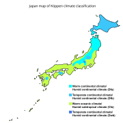 Кліматична карта Японії (за Кеппеном)