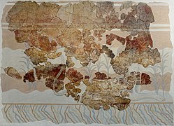 Оригинальная фреска грифона из тронного зала, Кносс (1450 - 1350/1300 гг. до н. э.)