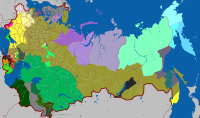 За переписом 1897 року українці (жовтий колір) були найчисельнішим народом у Південно-Уссурійському окрузі, який займав більшу частину нинішнього Приморського краю