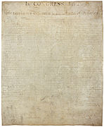 Copia de la Declaración de independencia de EE.UU..