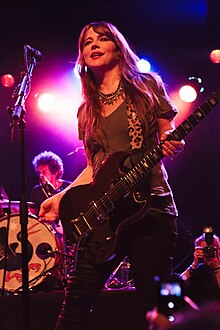 Louise Post performing with Veruca Salt at the El Rey Theatre, Los Angeles, in 2017