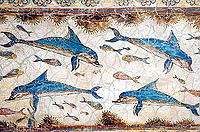 «Дельфіни і риби» (фрагмент), Акротирі, Кнос, 1700-1450 до н. е.