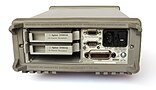Rear of Keysight 34970A data acquisition chassis / multimeter with IEEE 488 port