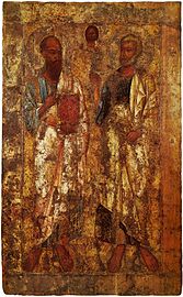 Ancient icon of the Apostles Peter and Paul.