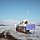 Début d’une route passant sur le lac Baïkal gelé.