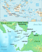 Map of the Sunda Strait, Indonesia