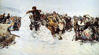 Vasily Surikov. Взятие снежного городка Taking a Snow Town, 1891.