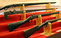Matchlock arquebuses, flintlock musket, percussion cap rifle and double barreled shotgun of medieval and early modern ages