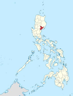 Мапа на Филипините со факти за Кирино highlighted