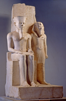 Statue of Horemheb with Amun