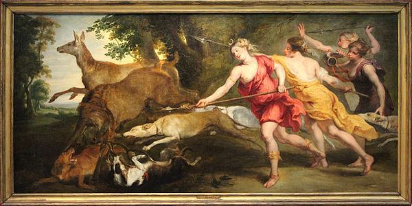 Diane chasseresse et ses nymphes par Pierre Paul Rubens Madrid, collection privée.