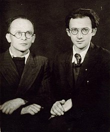 Shmerke Kaczerginski (left) and Abraham Sutzkever (right) in 1930s
