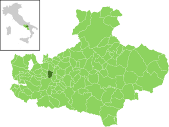 Poziția localității Montefredane