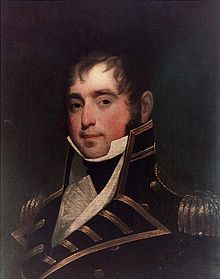 Portrait couleur du capitaine James Lawrence en uniforme.