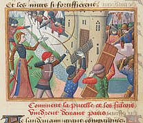 Siège de Paris par Jeanne d'Arc (1429) : Français portant la croix blanche.