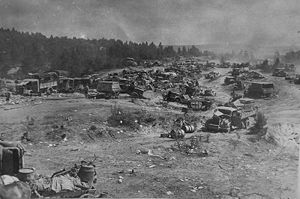 Знищена військова техніка німецької 9-ї армії поблизу Бобруйська (Білорусь) наприкінці червня 1944 року.