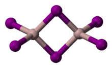 Ball and stick model of aluminium iodide dimer