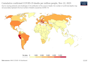 Ukupno potvrđenih smrtnih slučajeva zbog COVID-19 na milion ljudi, 25 mart 2020.