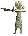 Nuragic bronze statuette showing an archer with a kilt from Sardara