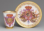 Part of a Meissen porcelain tea and chocolate service, c. 1725, given to Vittorio Amadeo II, King of Sardinia (1666–1732) by Augustus the Strong, owner of the Meissen factory