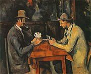 The Card Players (1895), peintal liorish Paul Cézanne ta soilshaghey magh gamman er ny kaartyn