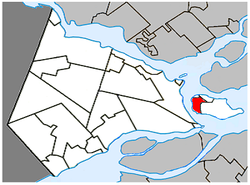 Location within Vaudreuil-Soulanges RCM