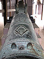 A naval cannon (Dejima, Nagasaki, Japan). The letters "VOC" are the monogram of the "Vereenigde Oost-Indische Compagnie" and the letter "A" represents the "Amsterdam" Chamber of the company.