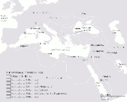 Османської імперії: історичні кордони на карті