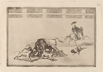Νο. 25: Echan perros al toro ("Dogs are sicced on the bull")