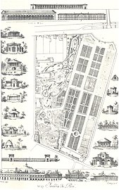 Plan of the Jardin des Plantes and its buildings in 1820