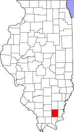Map of Illinois highlighting Saline County